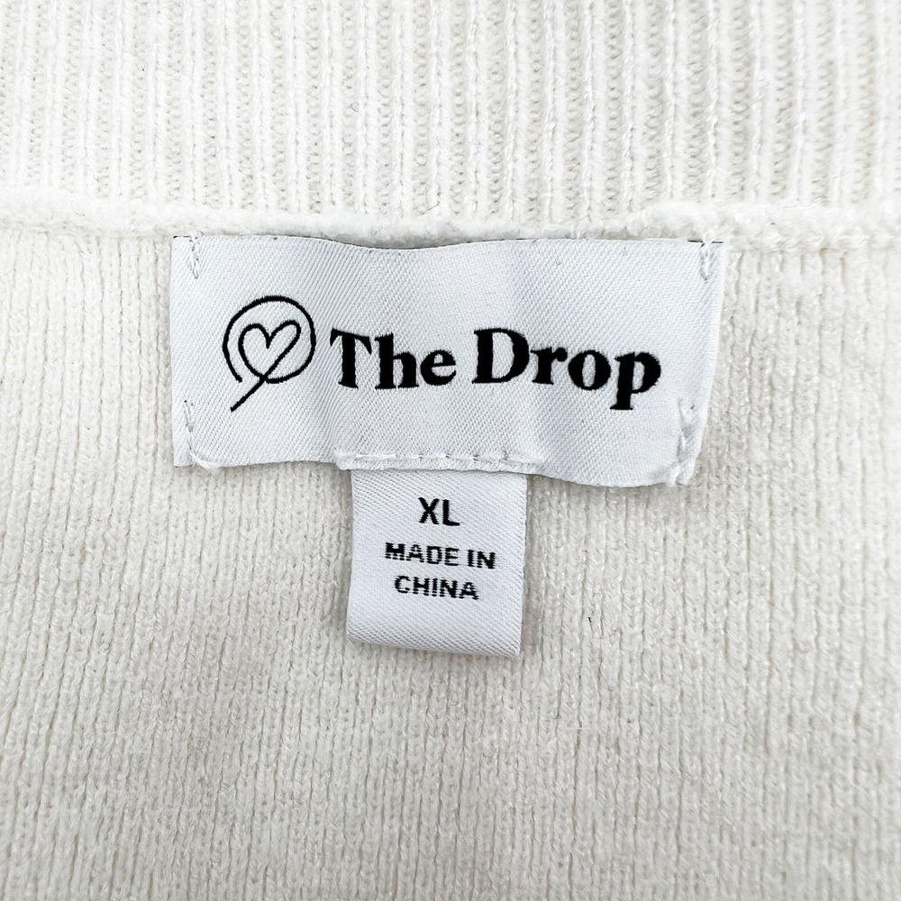 The‎ Drop Women Cream V-Neck Balloon Sleeve Relaxed Knit Sweater XL ii01 - Picture 3 of 4